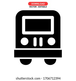 school bus icon or logo isolated sign symbol vector illustration - high quality black style vector icons
