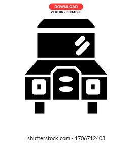 school bus icon or logo isolated sign symbol vector illustration - high quality black style vector icons

