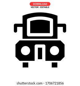 school bus icon or logo isolated sign symbol vector illustration - high quality black style vector icons
