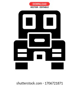 school bus icon or logo isolated sign symbol vector illustration - high quality black style vector icons

