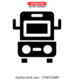 school bus icon or logo isolated sign symbol vector illustration - high quality black style vector icons
