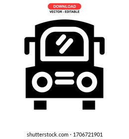 school bus icon or logo isolated sign symbol vector illustration - high quality black style vector icons
