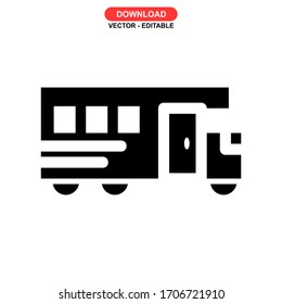 school bus icon or logo isolated sign symbol vector illustration - high quality black style vector icons
