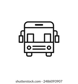 Icono de autobús escolar logo signo Vector contorno