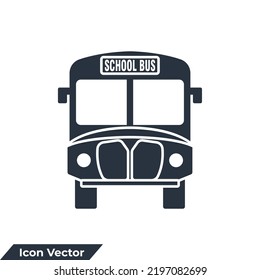 ilustración vectorial del icono del bus escolar. plantilla de símbolo de transporte de bus escolar para colección de diseño gráfico y web
