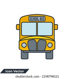 ilustración vectorial del icono del bus escolar. plantilla de símbolo de transporte de bus escolar para colección de diseño gráfico y web