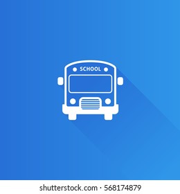 School bus icon in Metro user interface color style. Automotive car education
