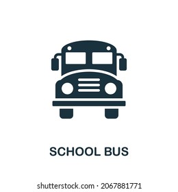 School Bus icon. Monochrome sign from school education collection. Creative School Bus icon illustration for web design, infographics and more