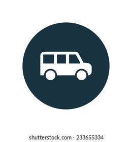 school bus icon on white background 