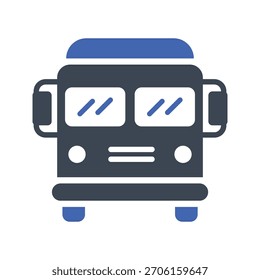 Icono de autobús escolar sobre fondo blanco