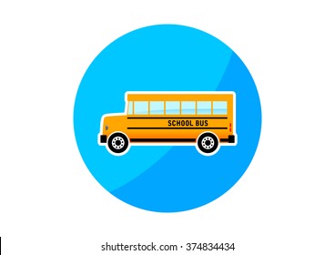 School bus icon on white background   