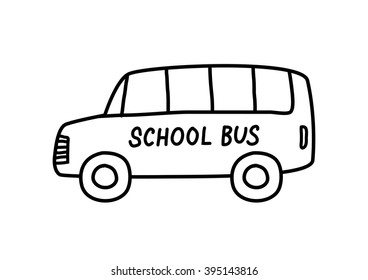 School bus icon on white background   