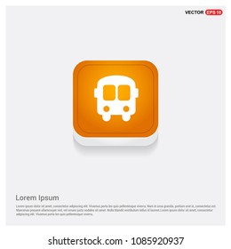 School Bus Icon Orange Abstract Web Button