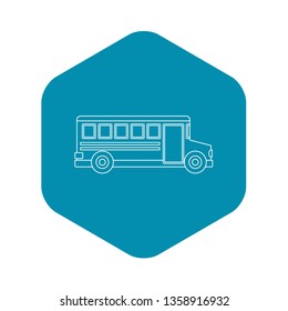 School bus icon. Outline illustration of school bus vector icon for web