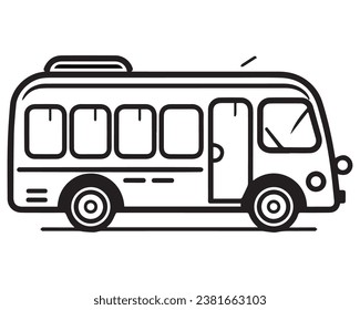 
Icono del autobús escolar. Icono de vector de bus de escuela para web. el autobús escolar de silueta con ruedas.