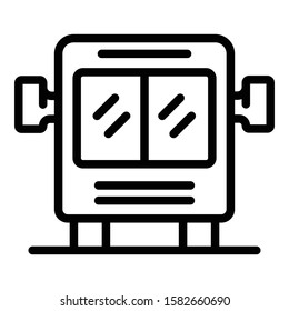 School bus icon. Outline school bus vector icon for web design isolated on white background