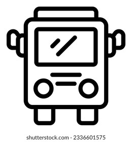 School bus icon outline vector. Road side. Education transport