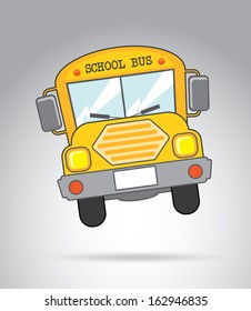 school bus icon over gray background vector illustration 