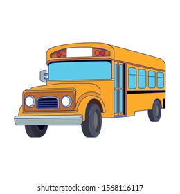 school bus icon over white background, colorful design , vector illustration