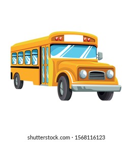 Vector Illustration Yellow Cartoon School Bus Stock Vector (Royalty ...