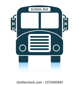 School bus icon. Shadow reflection design. Vector illustration.
