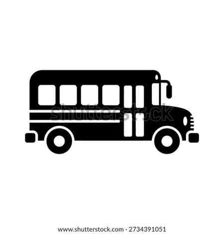 School bus icon silhouette vector isolated