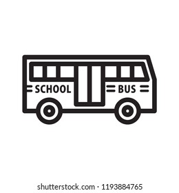 School bus icon, simple flat design. Isolate on white background.