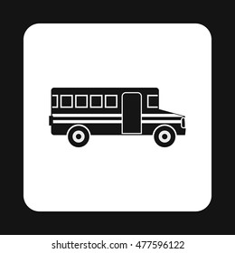 School bus icon in simple style isolated on white background. Transport symbol