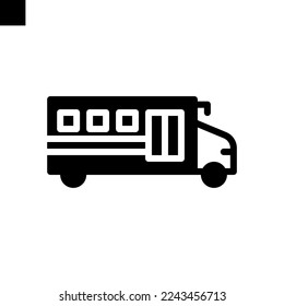 school bus icon solid style vector