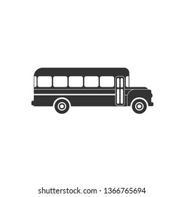 School Bus Icon. Student Transportation Illustration. Applied as Trendy Symbol for Design Elements, Websites, Presentation and Application - Vector. 