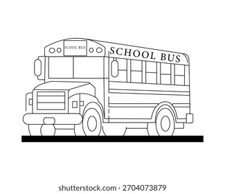 School bus icon . A stylized school bus, representing transportation to educational institutions, the journey of learning, and the daily routine of  students commuting to and from school . 