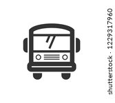 School bus icon in thick outline style. Black and white monochrome vector illustration.