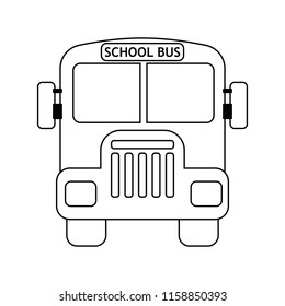 School bus icon. Thin line design. Vector illustration.