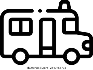 school bus icon. Thin Linear Style Design Isolated On White Background