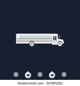 School bus icon. Transport sign.
