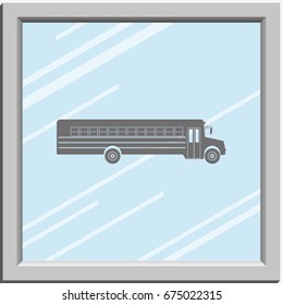 School bus icon. Transport sign.