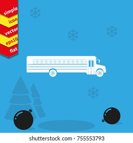 School bus icon. Transport sign.