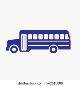 School Bus Icon. Transportation Flat Isolated