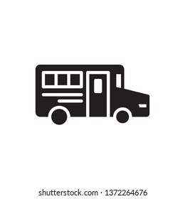 School bus icon in trendy flat style design. Vector graphic illustration. Vector file. EPS 10.