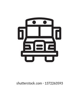 School bus icon in trendy outline style design. Vector graphic illustration. Editable vector stroke. EPS 10.