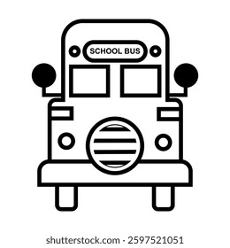 school bus icon, school bus truck line art. bus vector icon.
