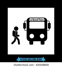 school bus icon vector