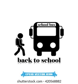 school bus icon vector