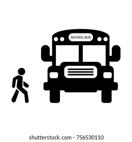 school bus icon vector