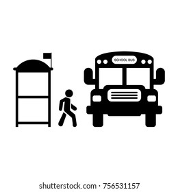 school bus icon vector