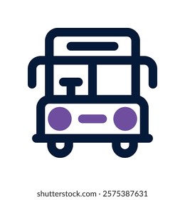 school bus icon. vector dual tone icon for your website, mobile, presentation, and logo design.