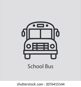 School bus icon vector icon Editable stroke linear style sign for use web design and mobile apps logo Symbol illustrator  pixel vector graphics - Vector