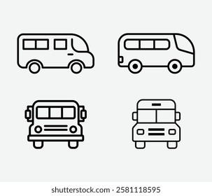 School Bus Icon Vector. School Bus Icon for Education and Transportation. Bus Icon for Student Transportation. School Bus Symbol.