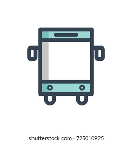 school bus icon vector. school bus filled outline style design