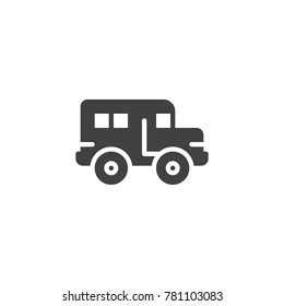 School bus icon vector, filled flat sign, solid pictogram isolated on white. Symbol, logo illustration